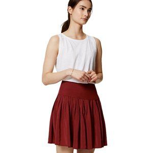 New Ann Taylor LOFT Red Pleated Mini Skirt Size 4